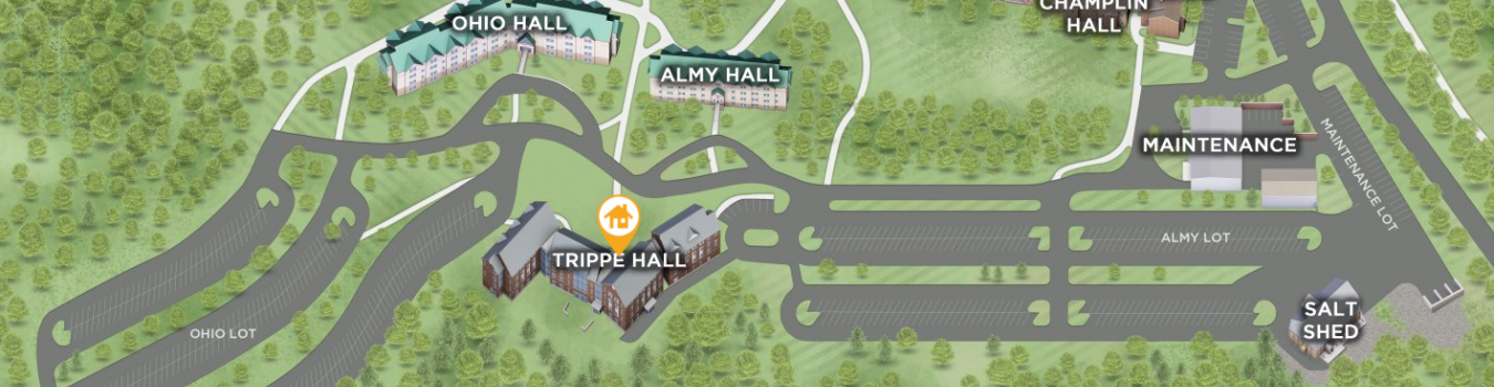 Open interactive map centered on Trippe Hall in a new tab