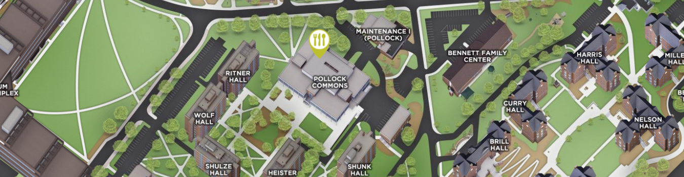 Open interactive map centered on Pollock Commons Buffet in a new tab