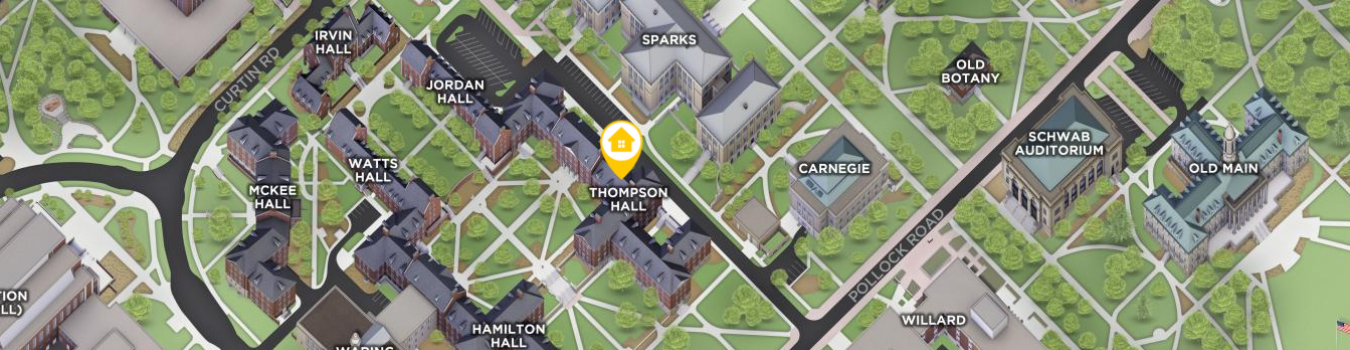Open interactive map centered on Thompson Hall in a new tab