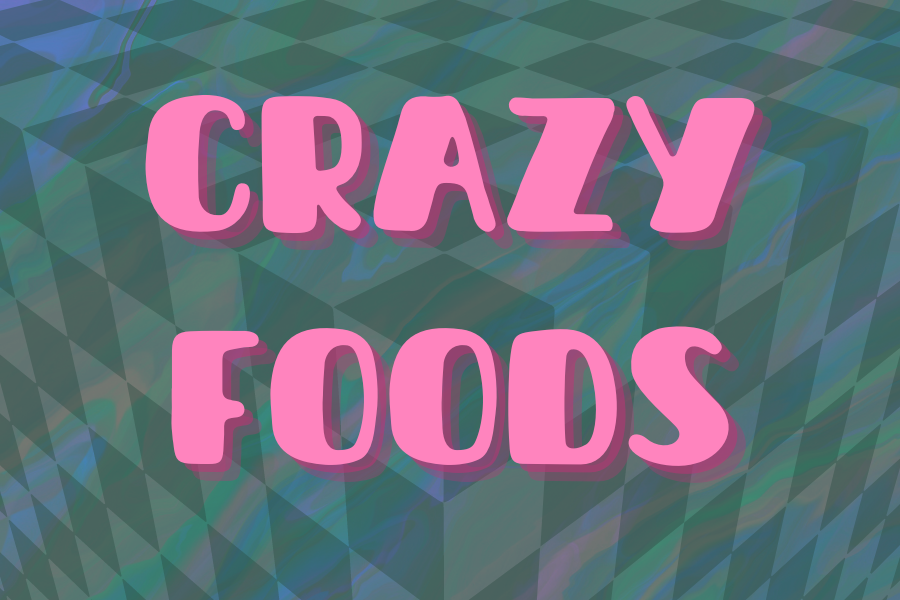 Image depicting our Crazy Foods Day sign in green and pink colors. Click the image to open the link to our event information page.