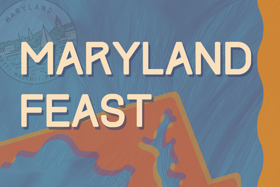 Image depicting our Maryland Feast sign in blue and orange colors. Click on the image to open the link to the special event webpage.