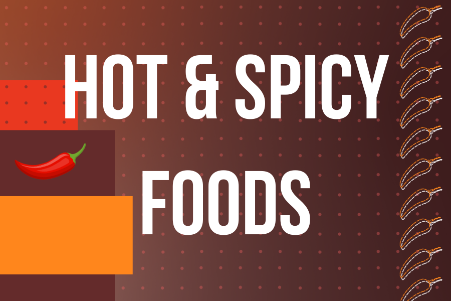 Image depicting our Hot & Spicy Foods Day sign in orange and red colors. Click on the image to open the link to the special event webpage.