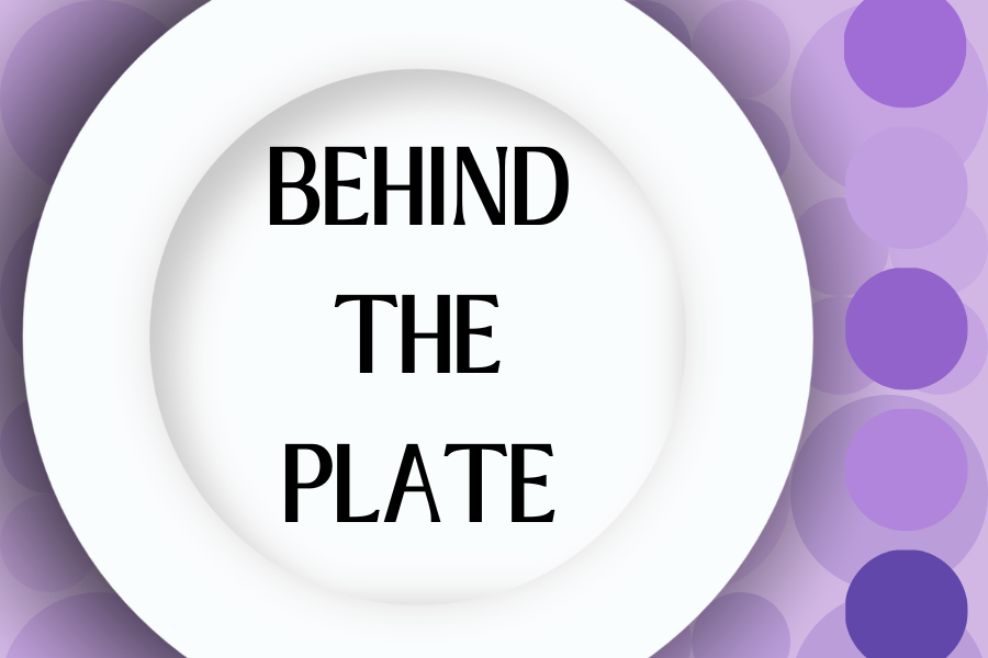 Image depicting our Behind the Plate sign in purple colors. Click on the image to open the link to the special event webpage.