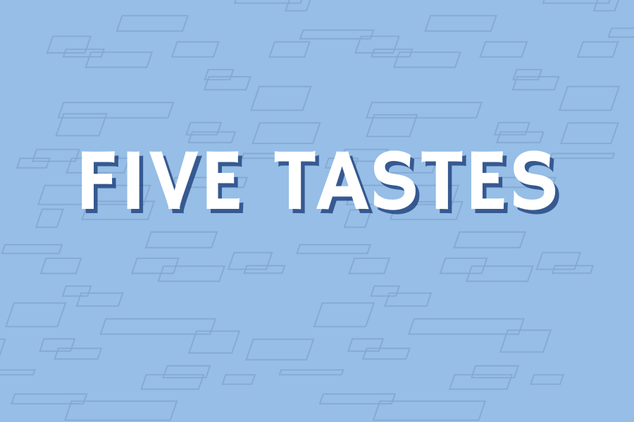Image depicting our Five Tastes Meal sign in blue and white colors. Click on the image to open the link to our special event webpage. 