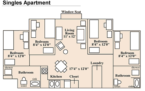 diagram of typical apartment layout