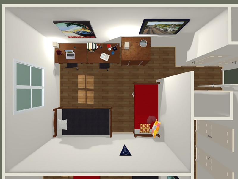 double suite bedroom overhead diagram