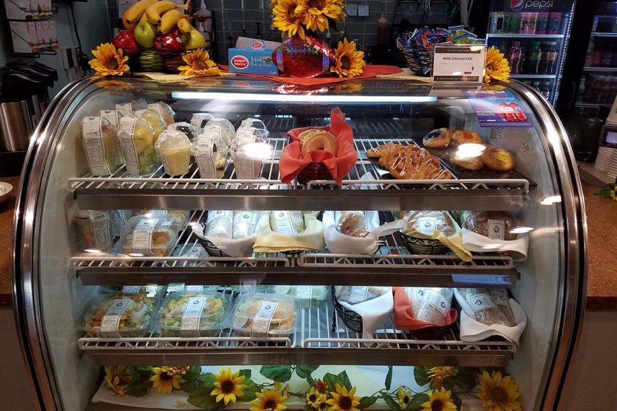 food items in display case at coasters