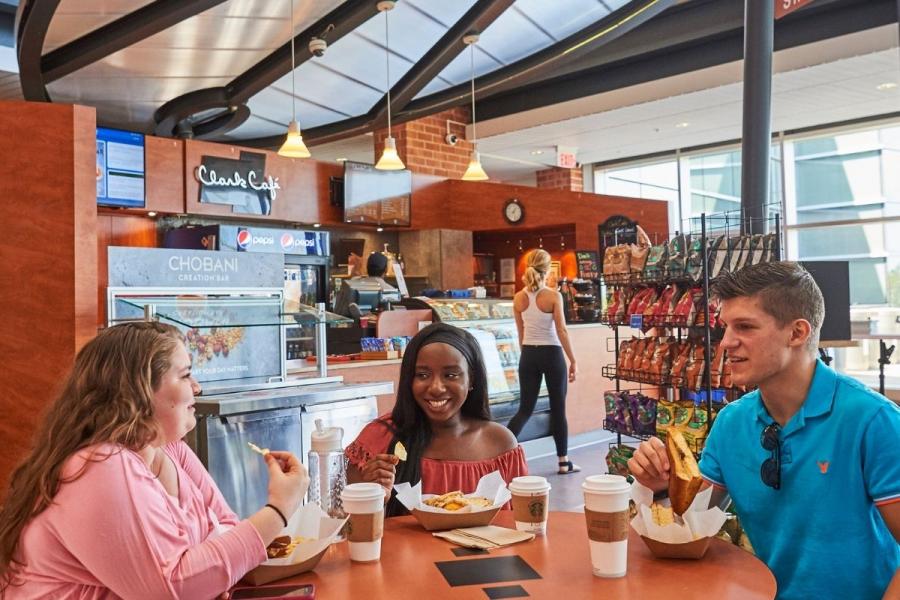 Clark Cafe with students dining