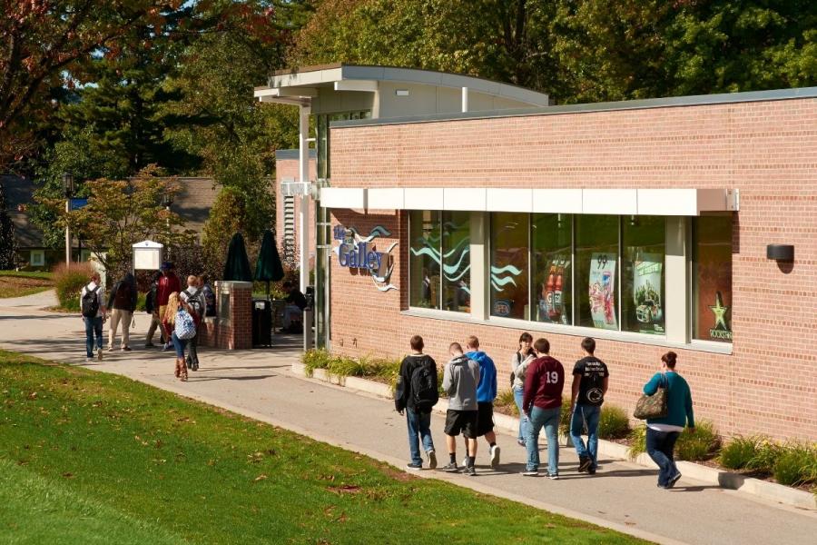 The Galley Exterior entrance with students walking by