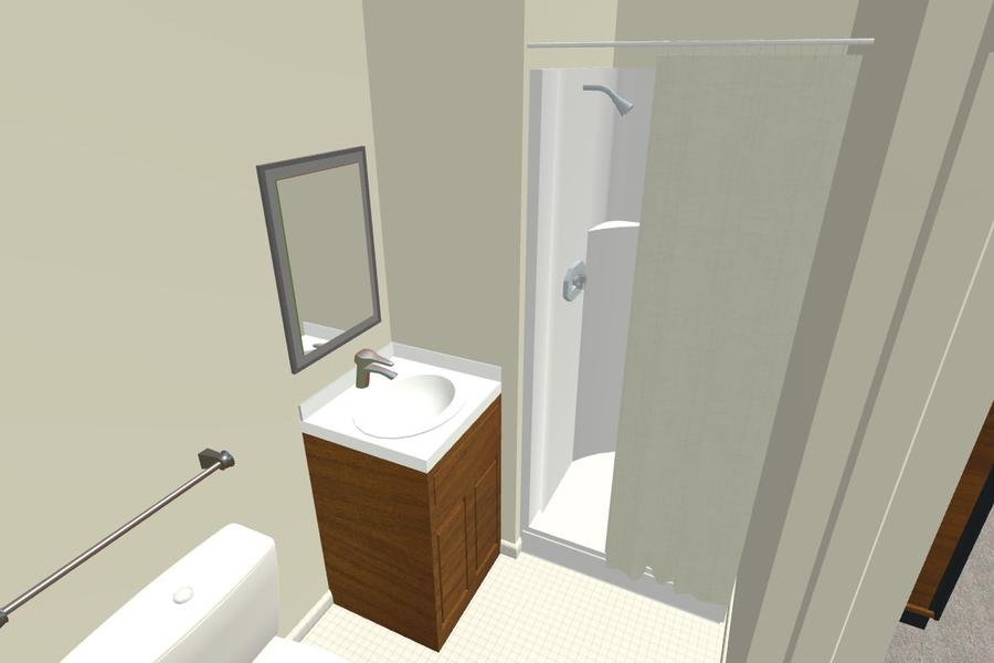 diagram of bathroom vanity and shower
