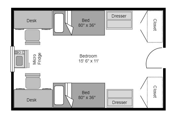 Floor Plan and layout of a suite Niagra Hall
