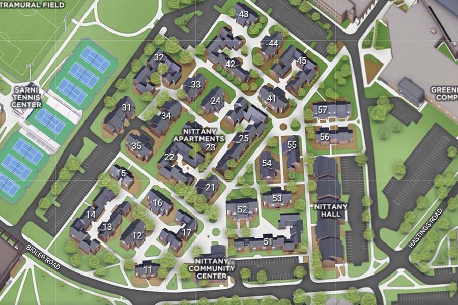 Map of the Nittany Housing Area