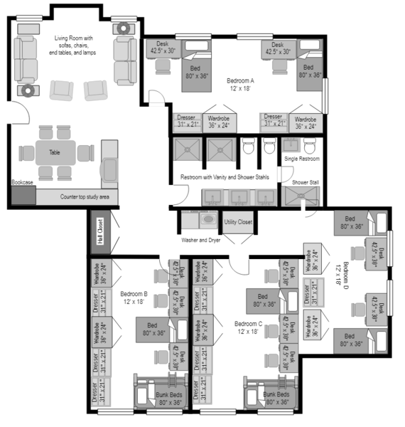 Diagram of Paxton House suite