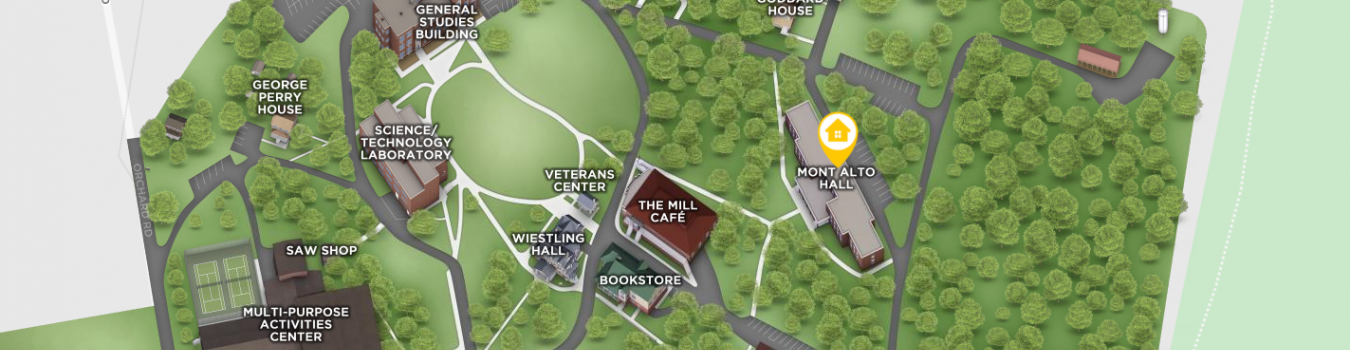 Open interactive map centered on Mont Alto Hall in a new tab