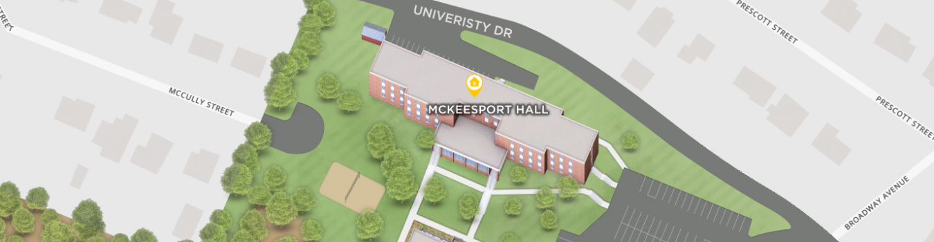 Open interactive map centered on McKeesport Hall in a new tab