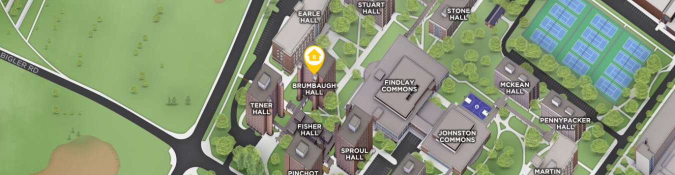 Open interactive map centered on Brumbaugh Hall in a new tab