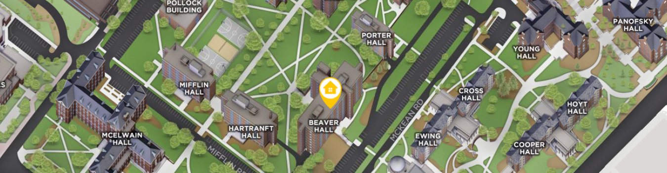Open interactive map centered on Beaver Hall in a new tab