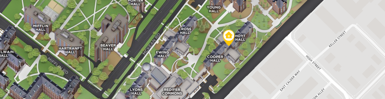 Open interactive map centered on Hoyt Hall in a new tab