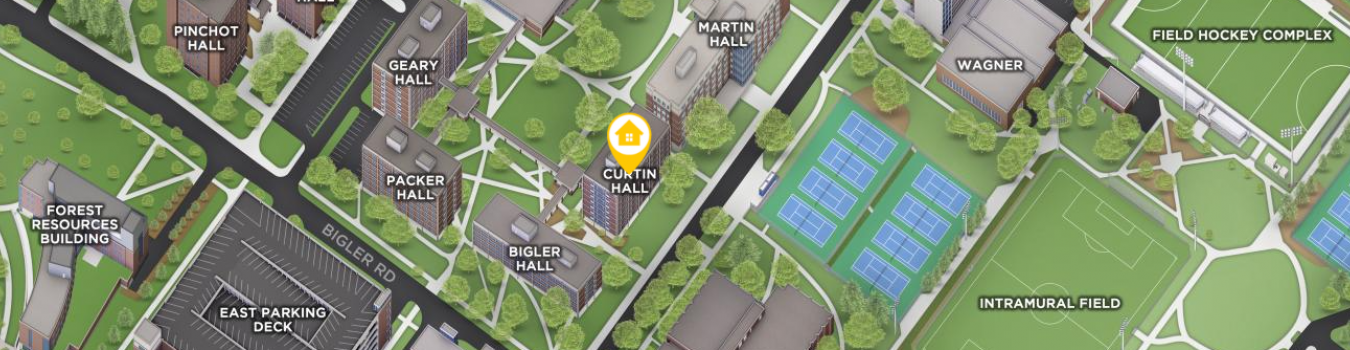Open interactive map centered on Curtin Hall in a new tab