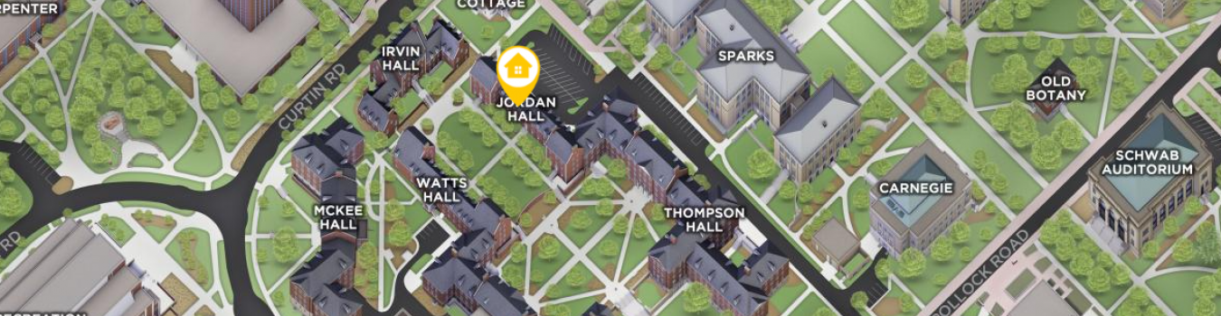 Open interactive map centered on Jordan Hall in a new tab