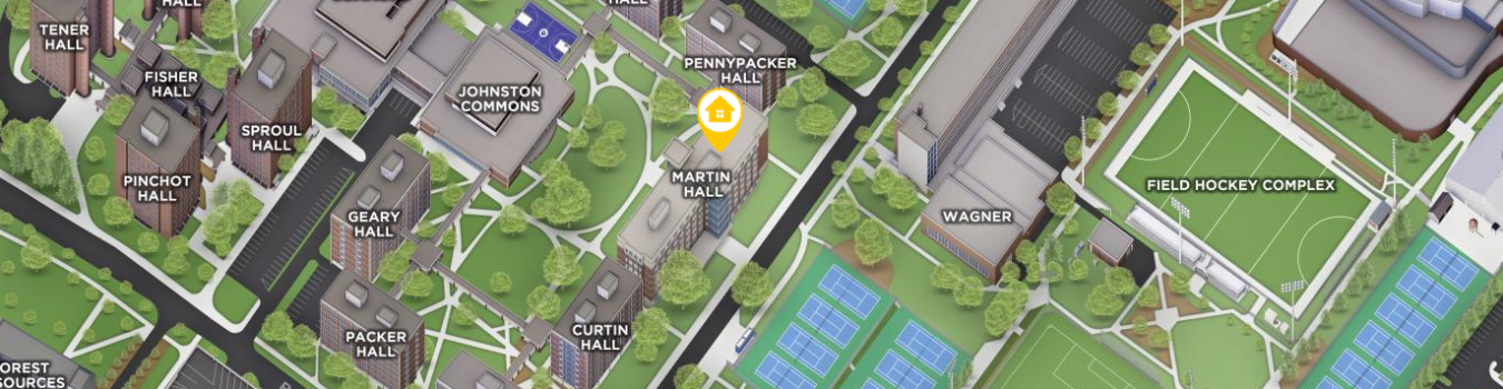 Open interactive map centered on Martin Hall in a new tab