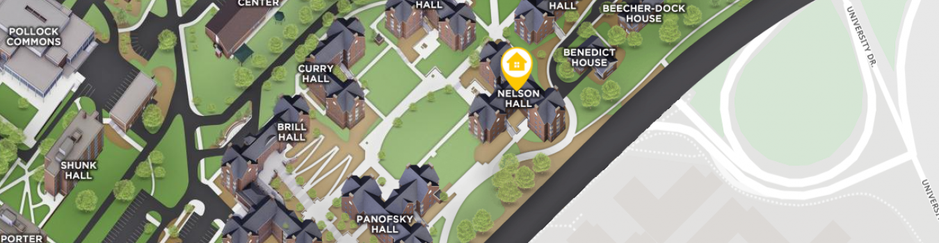 Open interactive map centered on Nelson Hall in a new tab