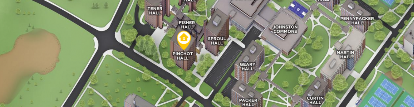 Open interactive map centered on Pinchot Hall in a new tab