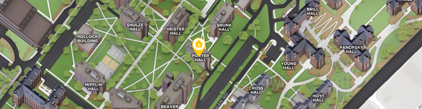 Open interactive map centered on Porter Hall in a new tab