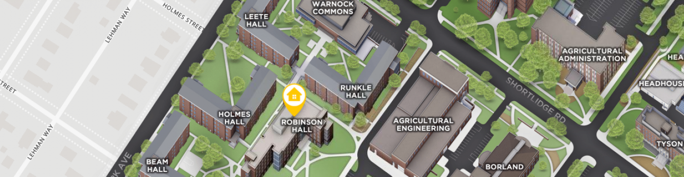 Open interactive map centered on Robinson Hall in a new tab