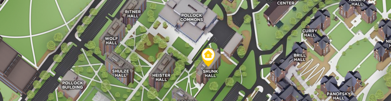 Open interactive map centered on Shunk Hall in a new tab