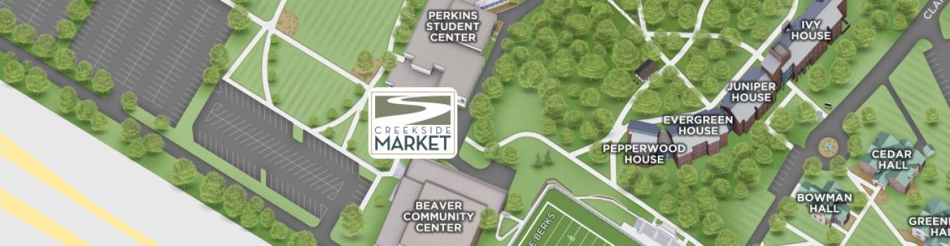 Open interactive map centered on Creekside Market in a new tab