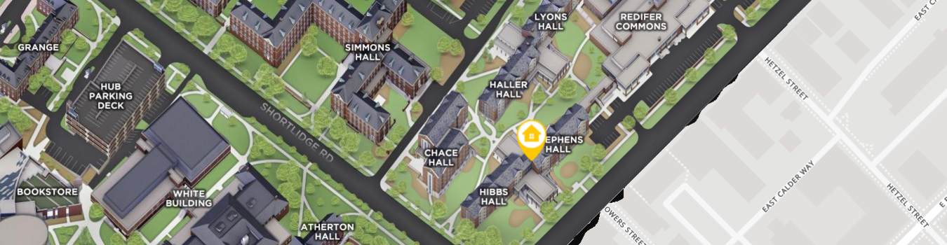 Open interactive map centered on Stephens Hall in a new tab