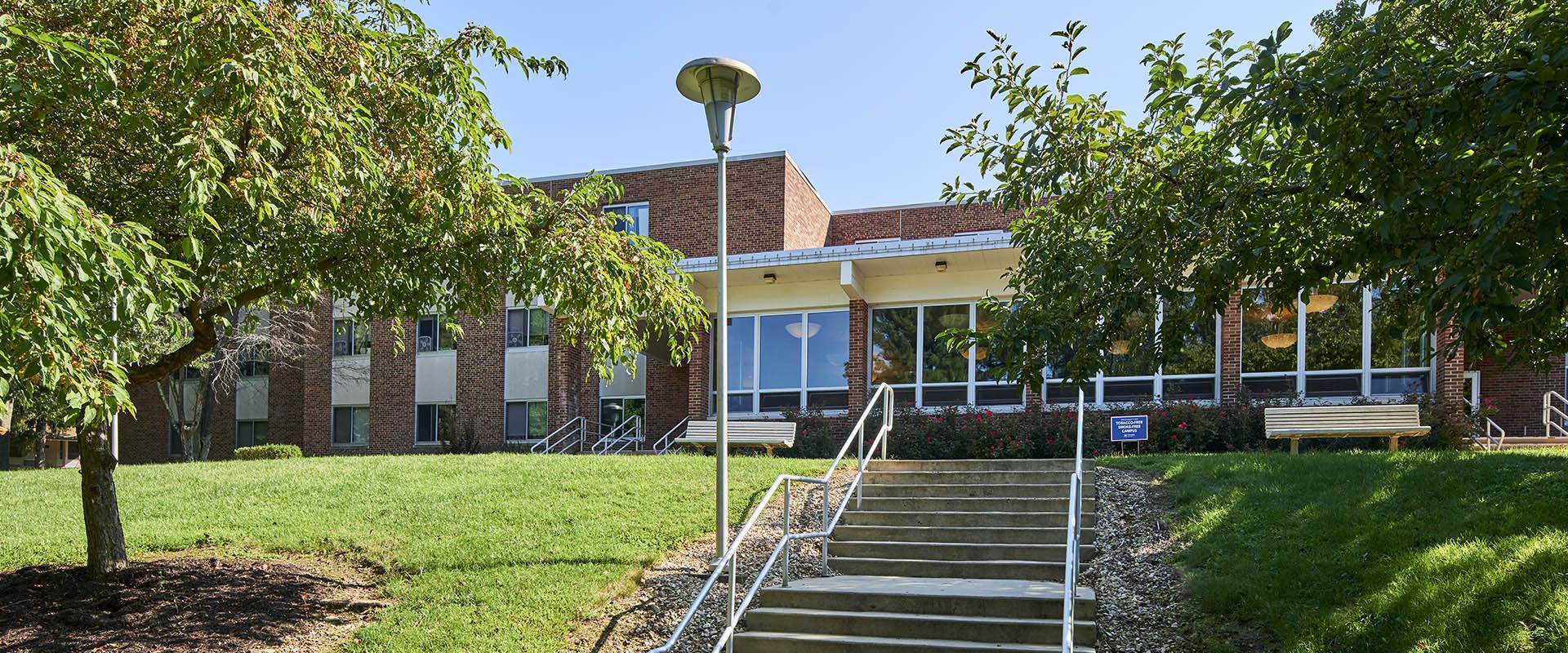 Front of Mont Alto Hall with steps