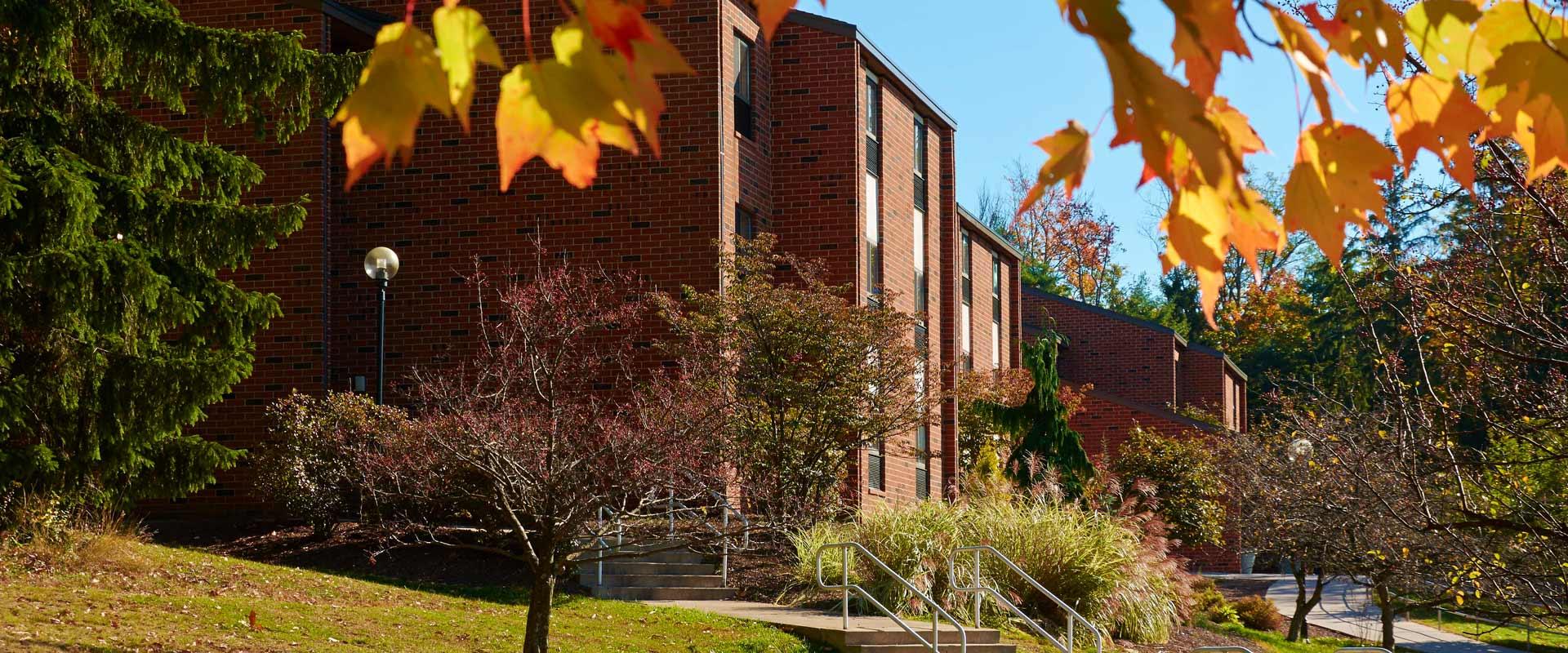 Autumn view of Penn State Hazleton's North Halls